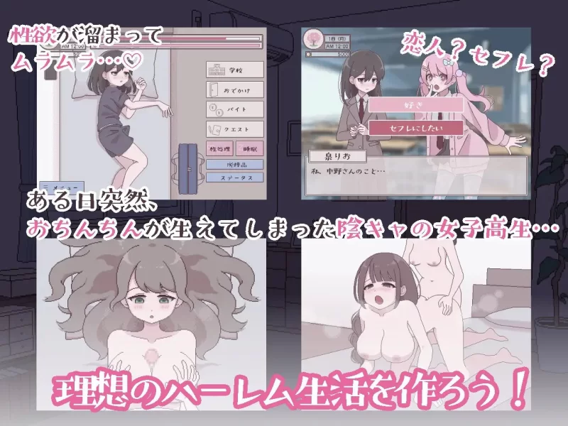 [PCSLG动态汉化] 扶她魅力生活 扶她阴角的后宫模拟 ふたモテ生活 v1.2.1 [400M] [1+400M][百度盘]