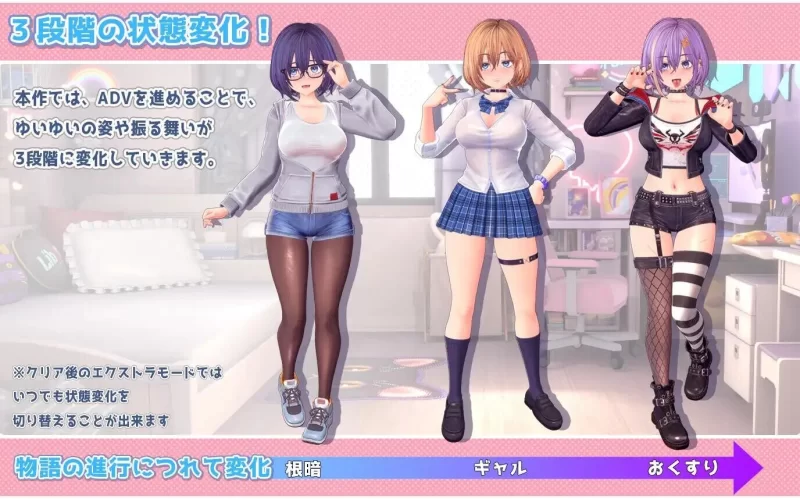 【3D/AI汉化/去码/PC】唯唯的心跳不已♡配信日記 v1.1.2 [3+1.7G][百度盘]